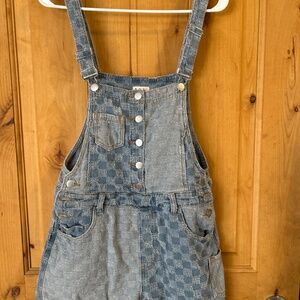 POL Overalls checked denium pattern med
